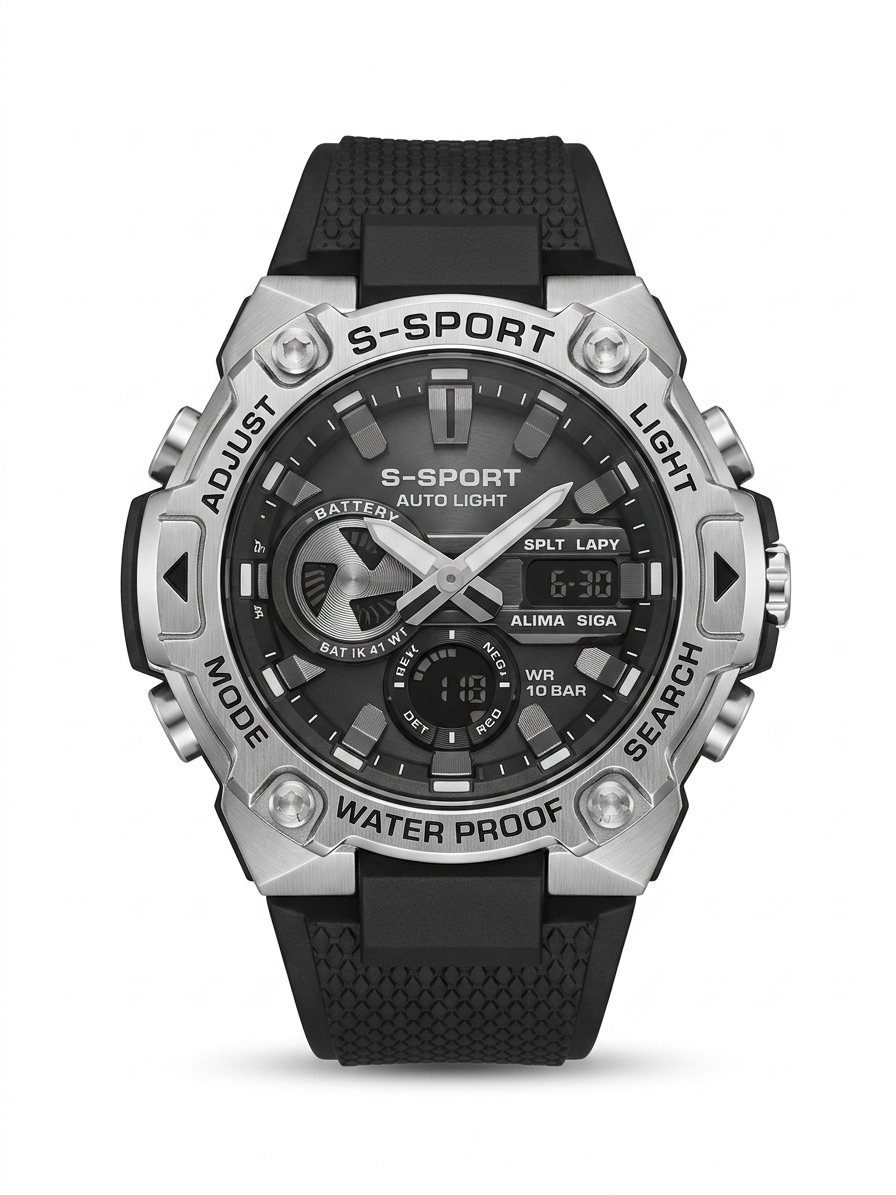 S-Sport Rugged Dual-Display Tactical Watch