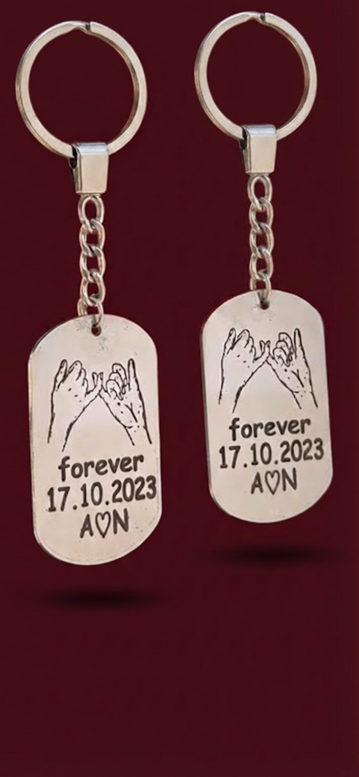 Couple ID keychain