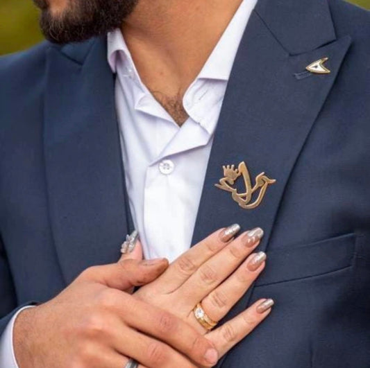 Silver Wedding pin