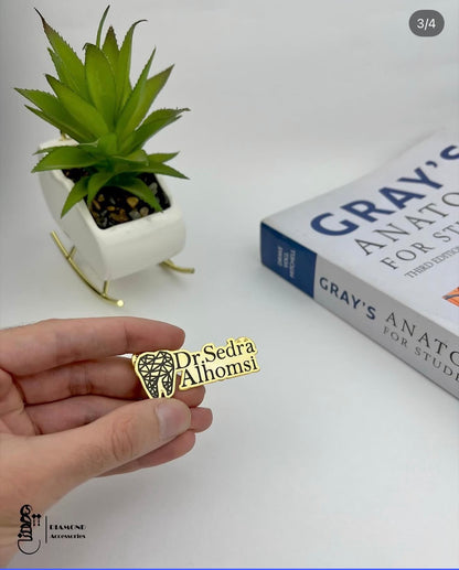 Gold Dental Medical name tag