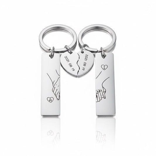 Half Couple Heart Keychain