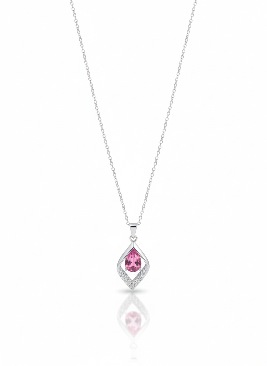 A sterling silver necklace with a single, detailed angel wing pendant, displayed against a soft neutral background.